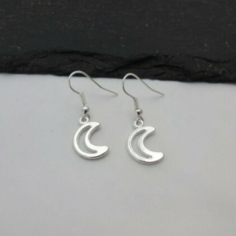 Moon Silver Earrings - Picture 5 of 5